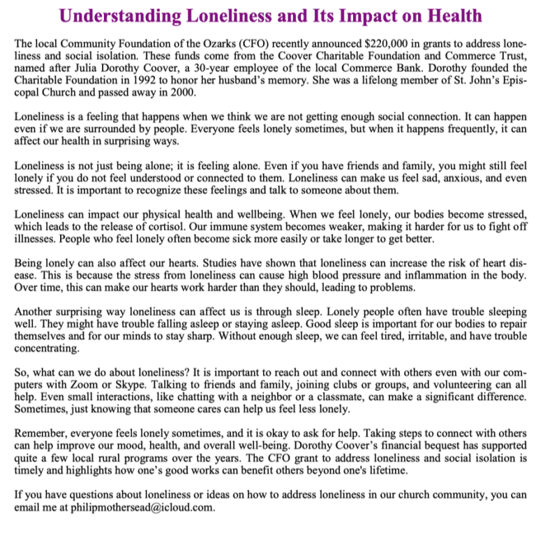 Understanding Loneliness and Its Impact on Health | St. John's ...